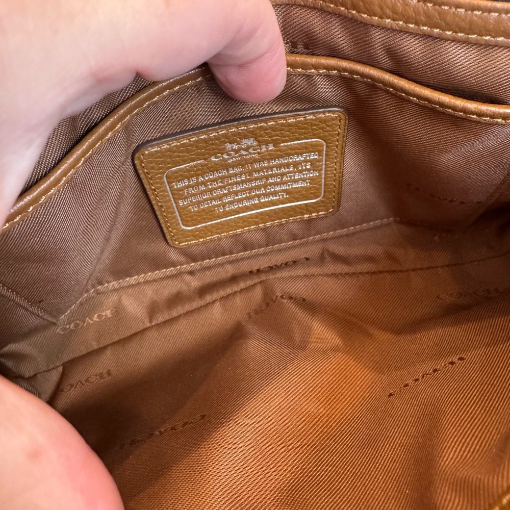 Coach Crosstown Crossbody in Brown Pebbled Leather 53083 EUC Silver Hardware - Picture 4 of 14
